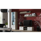 SOHO S1 display cabinet, Sonoma oak/gloss white Bufety i witryny/Bufety i witryny na drewnianej podstawie Your Sports Performance