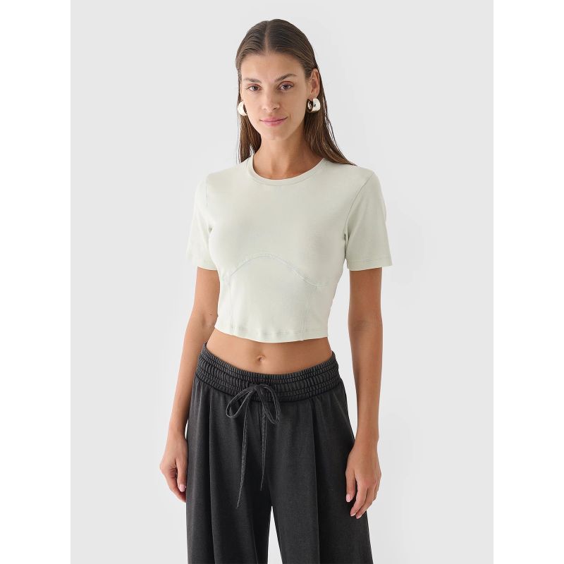 Women's crop top slim plain 4F 4FRAW24TTSHF2581-47S *Kategoria tymczasowa Your Sports Performance