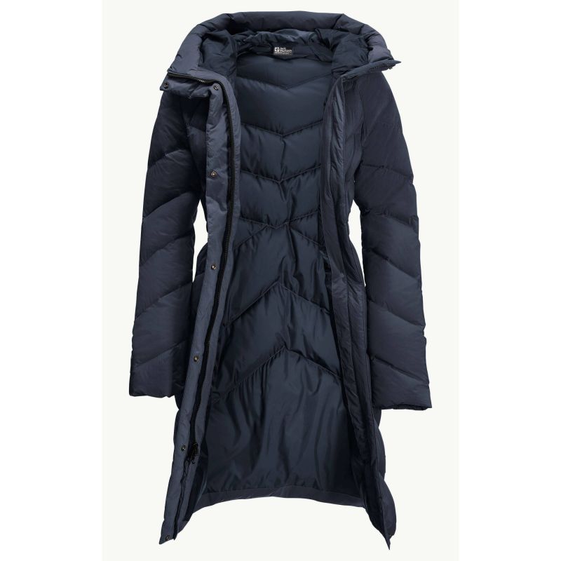 Jack Wolfskin MARIENPLATZ COAT W night blue Down Insulated women's winter jacket navy blue (1206971_1010) In preparation Your Sports Performance