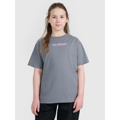 Oversized T-shirt with print for girls 4F 4FJWAW25TTSHF2387-23S 4f