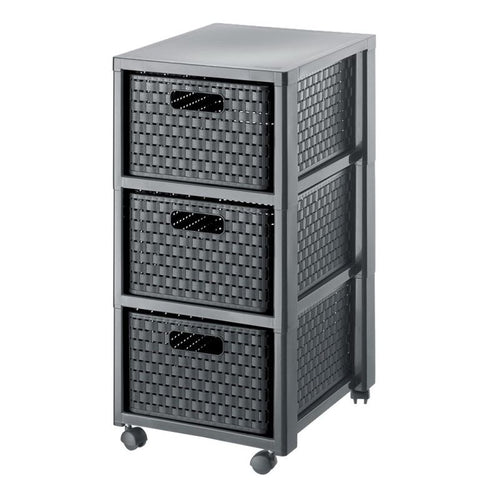 ROTHO Large bookcase with 3 drawers COUNTRY anthracite Dla zwierząt/Miski, pojemniki i poidełka (uniwersalne) Your Sports Performance