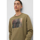 Hugo Boss men's cotton jersey sweatshirt with print, green (50488906-345) In preparation Your Sports Performance