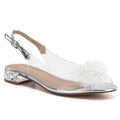 Transparent women’s sandals with silver embellishment D&A MR62-9072