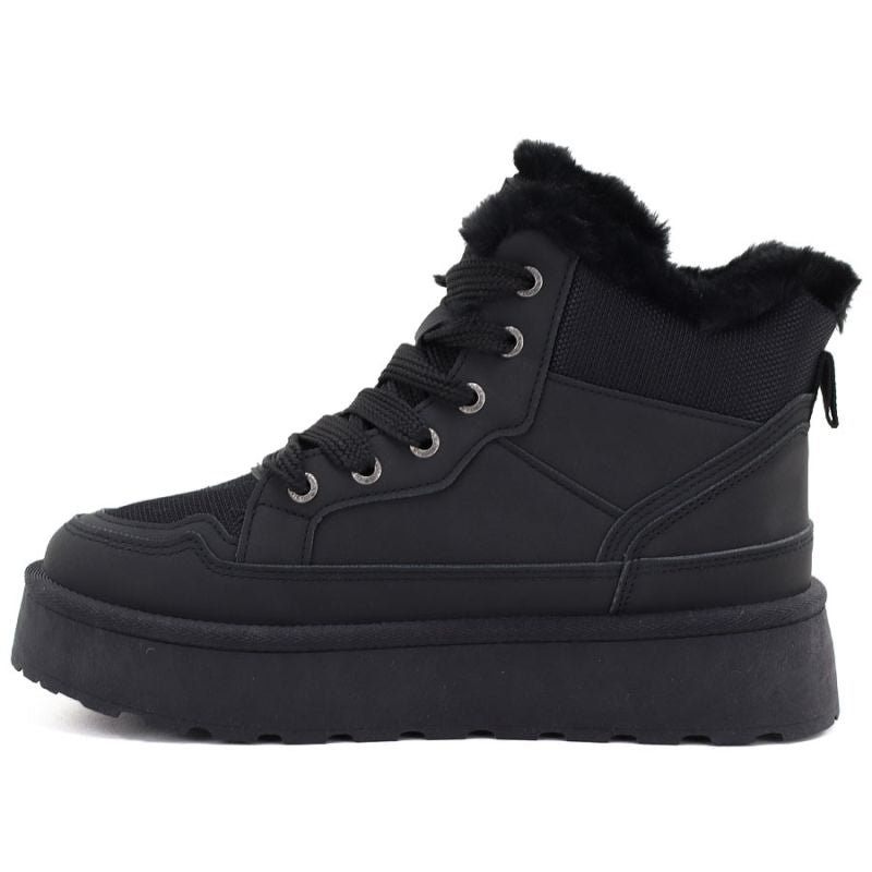 Women's black Big Star platform snow boots UU274167