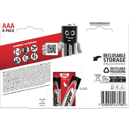 ENERGIZER BATTERIES MAX AAA LR03 /8 ECO Baterie, akumulatorki i ładowarki/Baterie Your Sports Performance