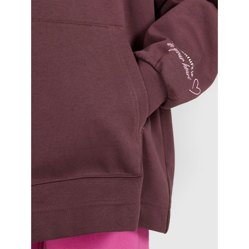 Oversized sweatshirt with hood, unzipped, for girls, 4F 4FJRAW25TSWSF2429-51S 4f
