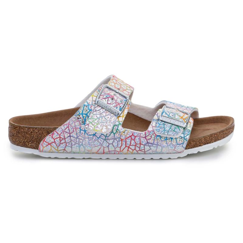 Birkenstock Arizona Kids Flashy Hologram Silver Jr 1022173 Footwear/Lifestyle/Brinkenstock Birkenstock