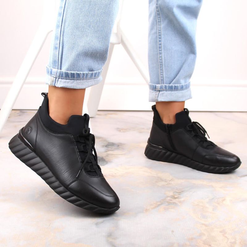 Rieker W RKR611B leather shoes black Footwear/Lifestyle/Rieker Your Sports Performance