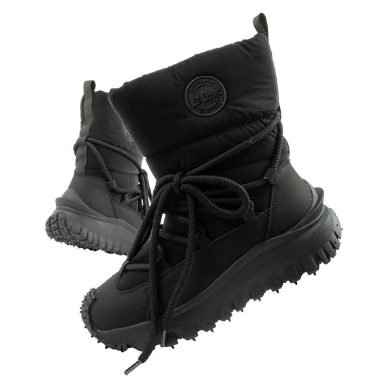 Lee Cooper women's winter hiking sports shoes, insulated, black, natural leather Lee Cooper