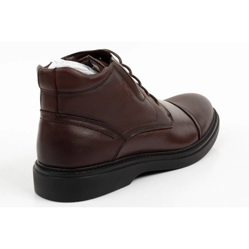 Lee Cooper men's shoes elegant brown leather insulated ankle boots