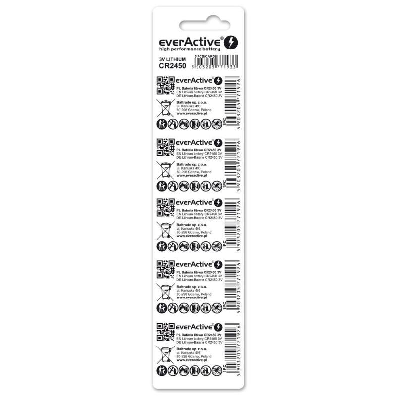 EVERACTIVE CR2450 LITHIUM BATTERY BLISTER 5 PCS CR24505BL Baterie, akumulatorki i ładowarki/Baterie Your Sports Performance