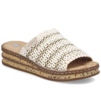 Women's beige wedge sandals Rieker 629X8-60 Rieker