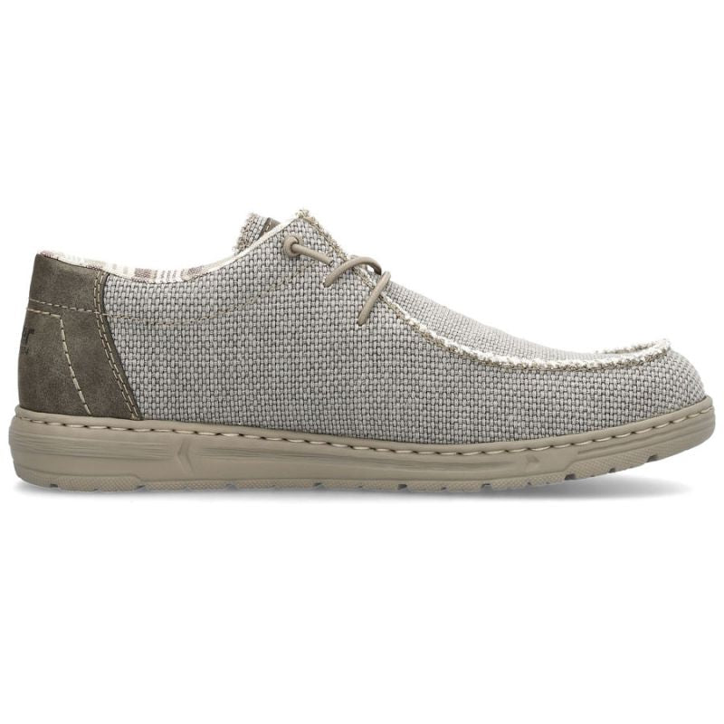 Men's lace-up loafers, gray, Rieker 08600-63 Rieker
