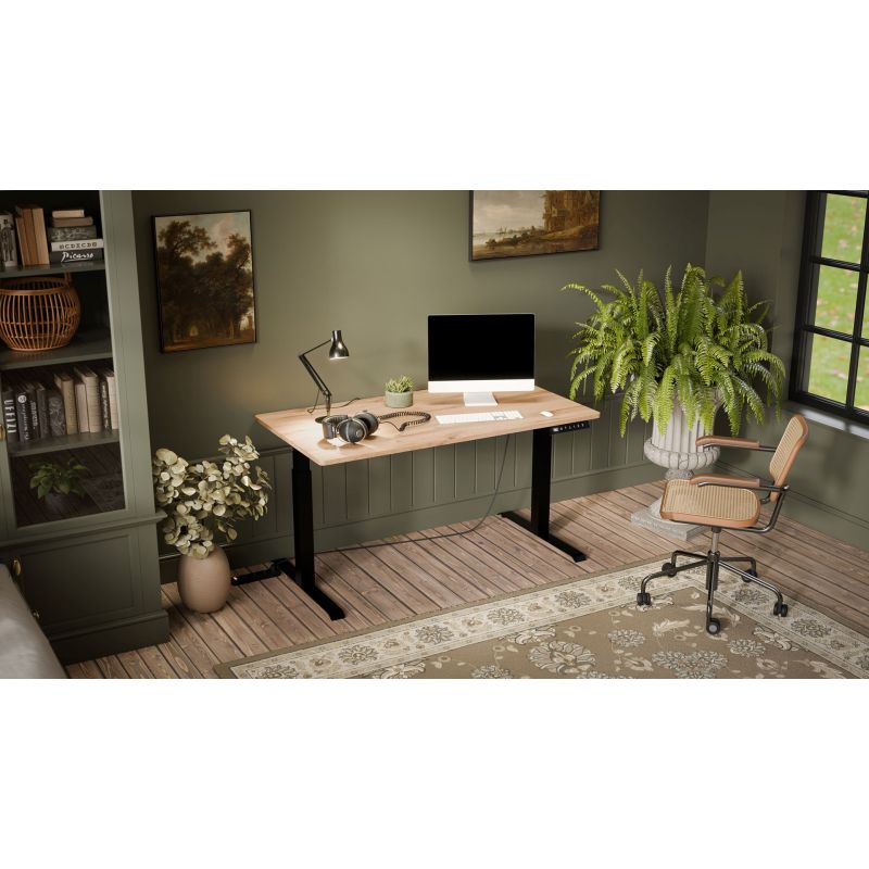 Desk with electric height adjustment MOON LONG 150x80x72-120 black/wotan Biurka/Biurka nowoczesne Your Sports Performance