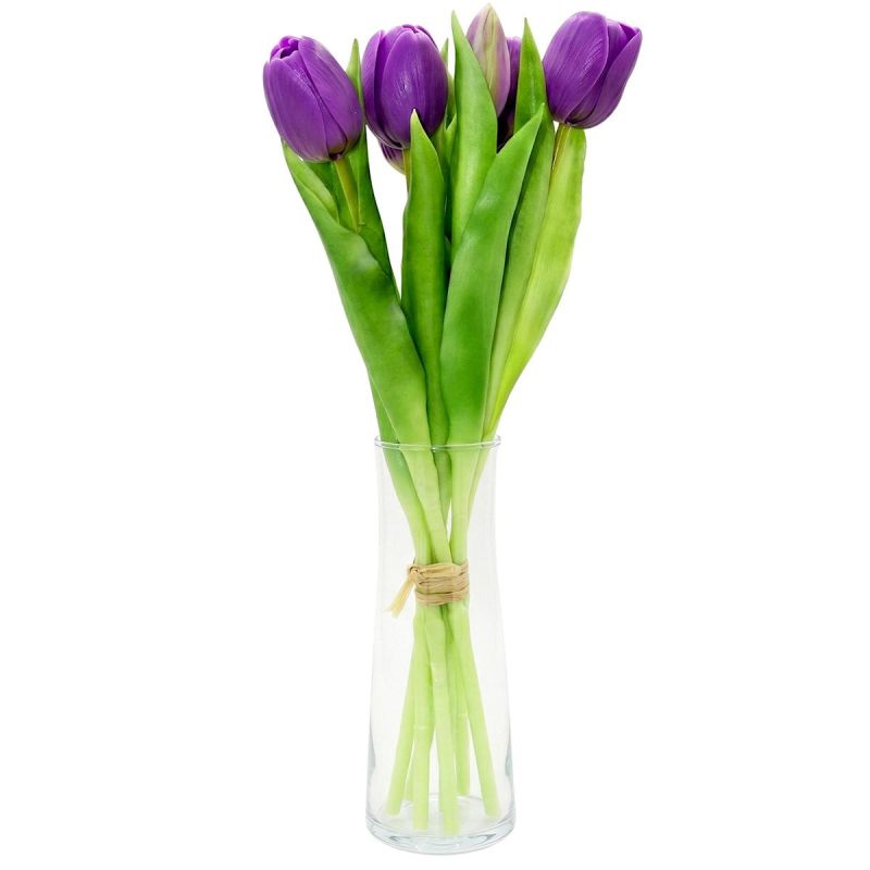BOUQUET OF 7 PURPLE TULIPS 31 CM LIFE-LIKE SPRING DECORATION Home and Garden/Equipment Your Sports Performance