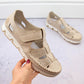Rieker W RKR651 beige leather openwork shoes with velcro Footwear/Lifestyle/Rieker Your Sports Performance