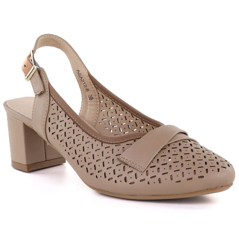 Women's openwork pumps with a strap, beige Jezzi ASA212-8 To be categorized Your Sports Performance