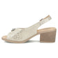 Women's leather sandals on a block, gold Filippo DS7645