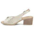 Women's leather sandals on a block, gold Filippo DS7645 Filippo