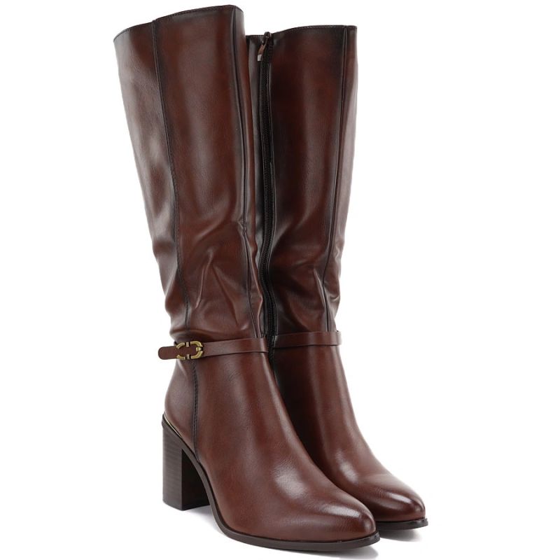 Women’s Brown Block-Heel Boots Sergio Leone KZ-08