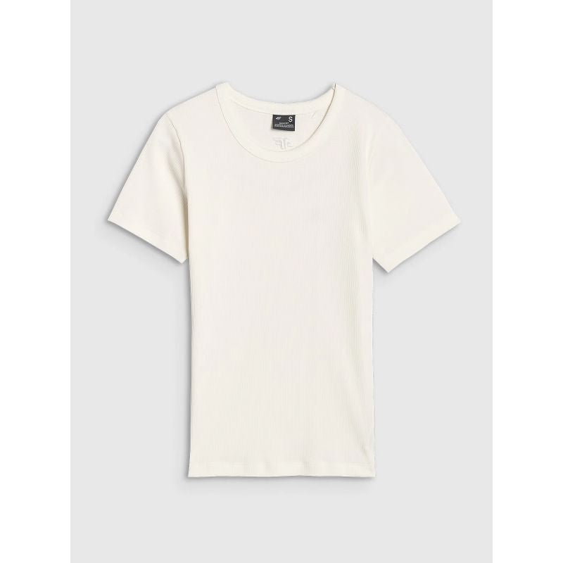 Women's slim ribbed t-shirt 4F 4FWSS25TTSHF1968-11S *Kategoria tymczasowa Your Sports Performance