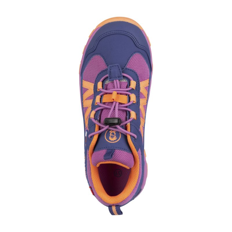 Waterproof Children’s Hiking Shoes for Boys/Girls Trollkids Kids Tronfjell Hiker Low violet blue/mallow pink/papaya (475-111)