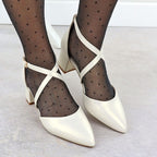 Women's pearl cream Sergio Leone SK-830 heeled sandals Footwear Your Sports Performance
