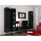 VIGO glass display cabinet '180' 180/40/30 black/black polished Bufety i witryny/Bufety i witryny na drewnianej podstawie Your Sports Performance