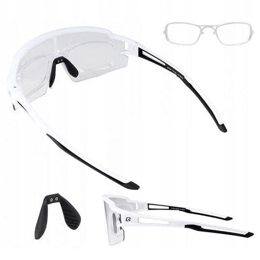 Rockbros Photochromic Cycling Glasses with UV Protection and Corrective Insert - White Import z Action/Rowery i akcesoria/Okulary Your Sports Performance