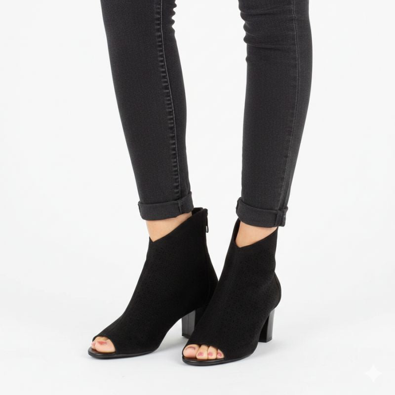 Women's open-toe ankle boots, black, M.Daszyński MR1954-23 To be categorized Your Sports Performance