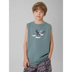 Boy's regular sleeveless T-shirt with print 4F 4FJRSS26TSLEM354-46S 4f