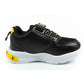 Leomil children's sports shoes Pokemon sneakers lightweight with velcro LED black yellow
