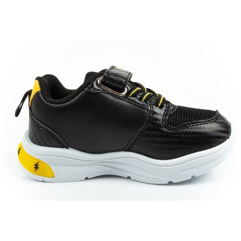Leomil children's sports shoes Pokemon sneakers lightweight with velcro LED black yellow