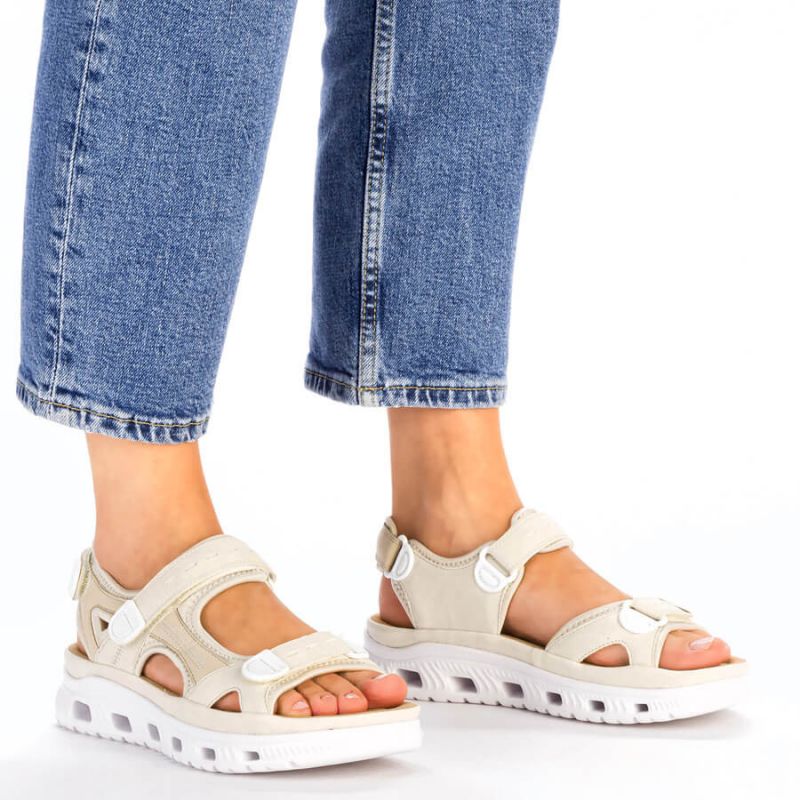 Comfortable Velcro sandals Rieker W RKR691 beige Footwear/Lifestyle/Rieker Your Sports Performance