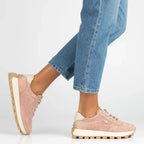 Leather platform sneakers, pink, Filippo DP7498