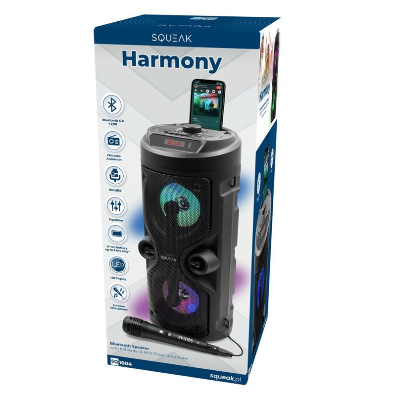 SQUEAK KARAOKE SPEAKER HARMONY BLUETOOTH 5.0, FM RADIO, MICROSD, AUX, USB SQ1004 In preparation Your Sports Performance