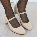 Nude low-heeled pumps with strap Sergio Leone PB176 Footwear Your Sports Performance