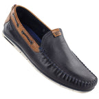 Men's navy blue leather loafers Bugatti 321-A2X65-1000-4100 Bugatti