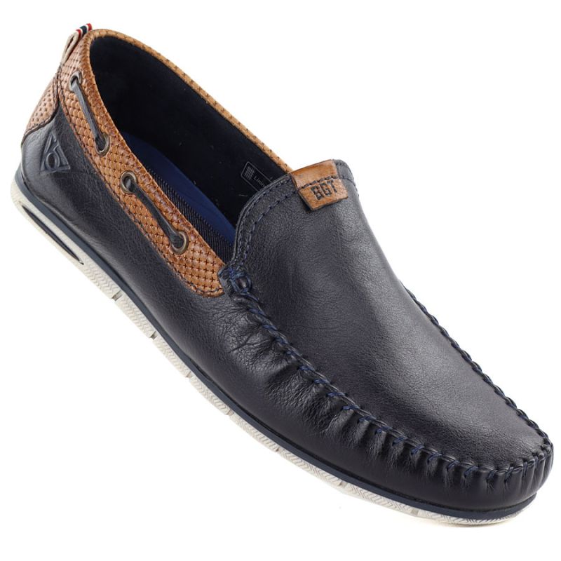 Men's navy blue leather loafers Bugatti 321-A2X65-1000-4100 Bugatti