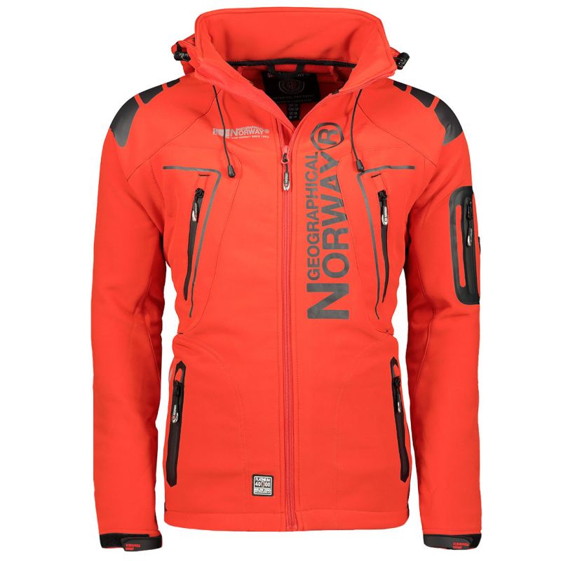 Geographical Norway Techno MEN 056 BS3 men's sports jacket with adjustable hood, waterproof, red (WU1060H/GN) In preparation Your Sports Performance
