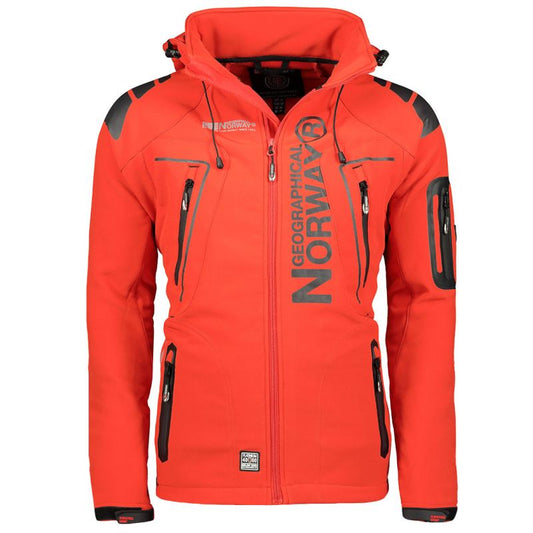 Geographical Norway Techno MEN 056 BS3 men's sports jacket with adjustable hood, waterproof, red (WU1060H/GN) In preparation Your Sports Performance