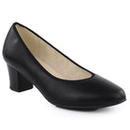 Women's leather pumps with a low heel, black Rieker 44650 Footwear Your Sports Performance