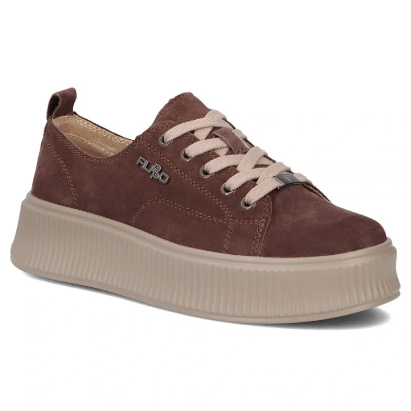 Women's brown leather sneakers on the platform Filippo DP7982
