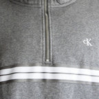 Calvin Klein Zip Fleece Hoodie Logo Tape Grey Heather - LZ04RE285G-P7E Calvin Klein
