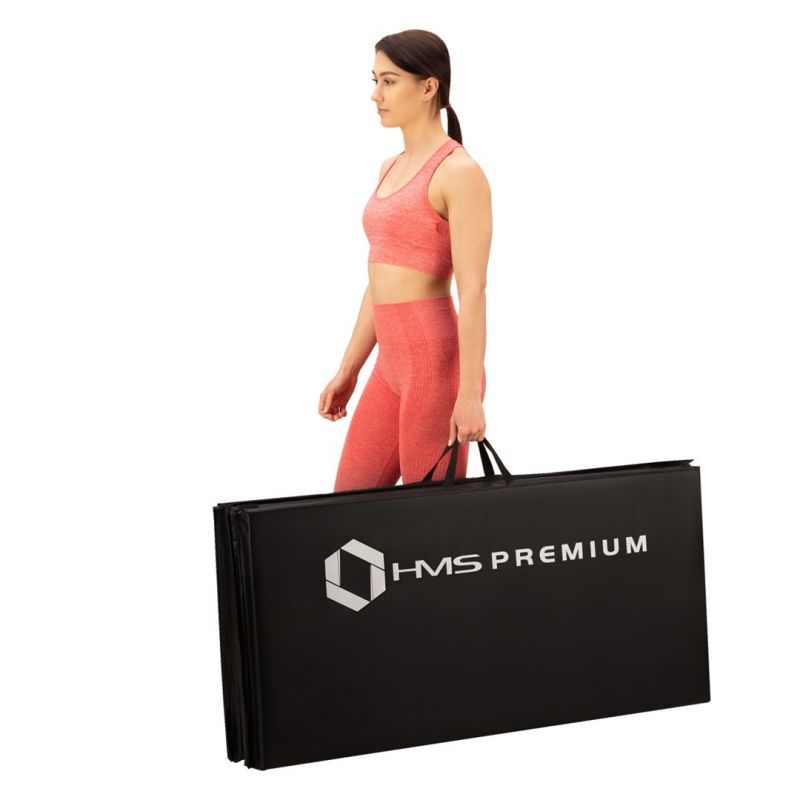 Folding gymnastics mattress black 2400x1200x50mm HMS MGS01 In preparation Your Sports Performance