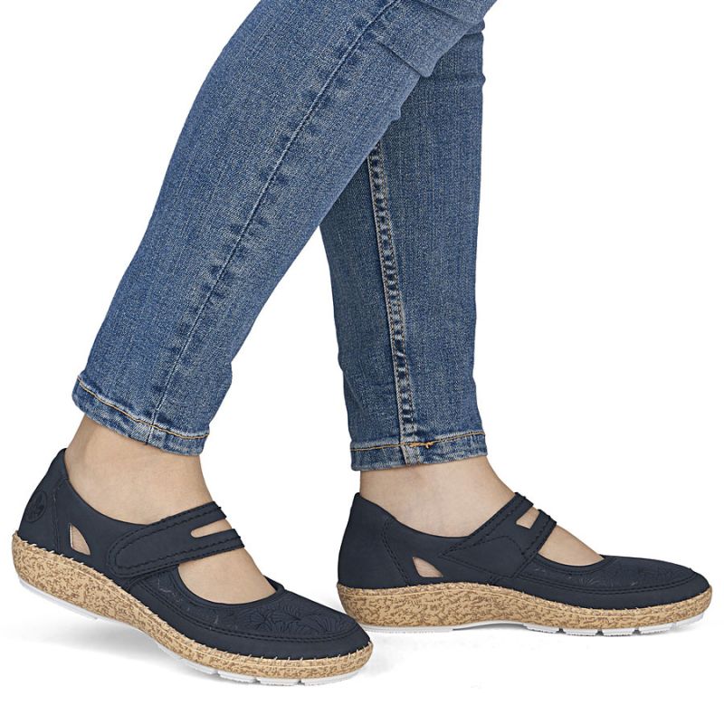 Women's Velcro Shoes Navy Blue Rieker 44859-14 To be categorized Your Sports Performance