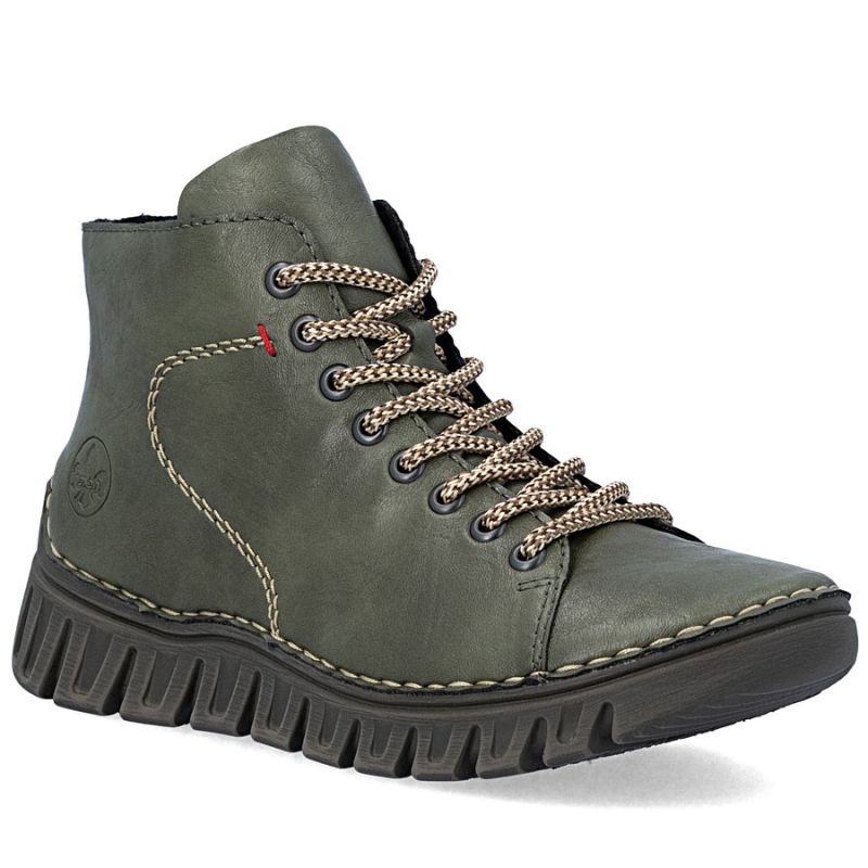 Women's ankle boots, green, insulated, Rieker 57501-54