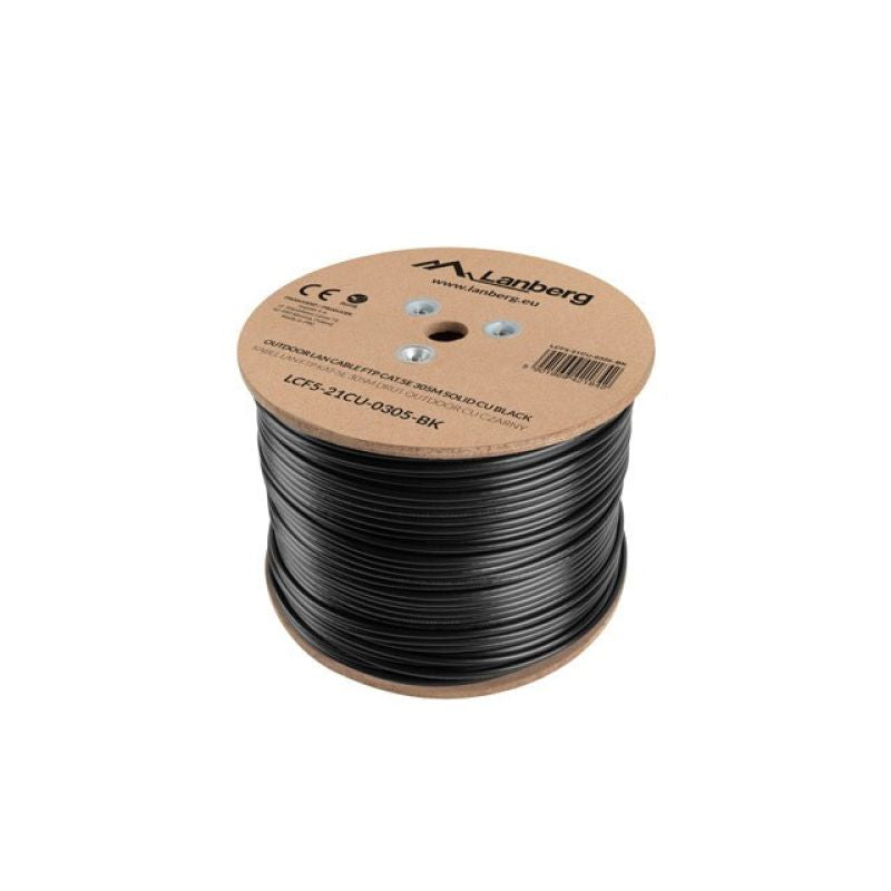 Lanberg LCF5-21CU-0305-BK external network cable (FTP; 305m; cat. 5e; black) Kable, gniazda i wtyki/Kable sieciowe Your Sports Performance