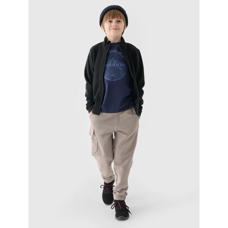 Regular fleece with stand-up collar for boys 4F Junior 4FJWMM00TFLEM245-20S *Kategoria tymczasowa Your Sports Performance