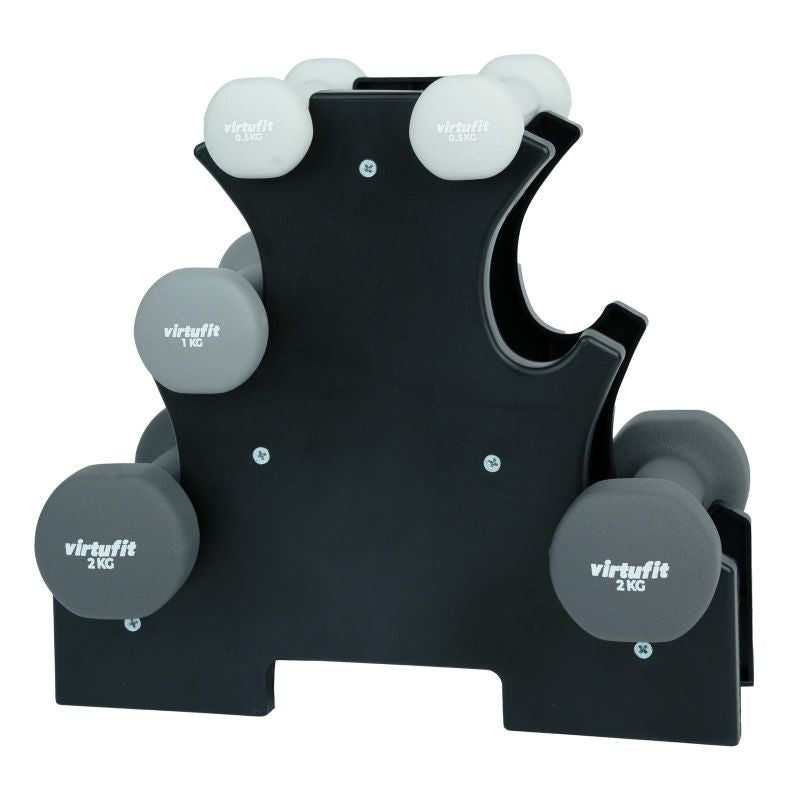 VIRTUFIT NEOPRENE DUMBBELL SET - BAR BELL SET - WITH HANDLE In preparation Your Sports Performance